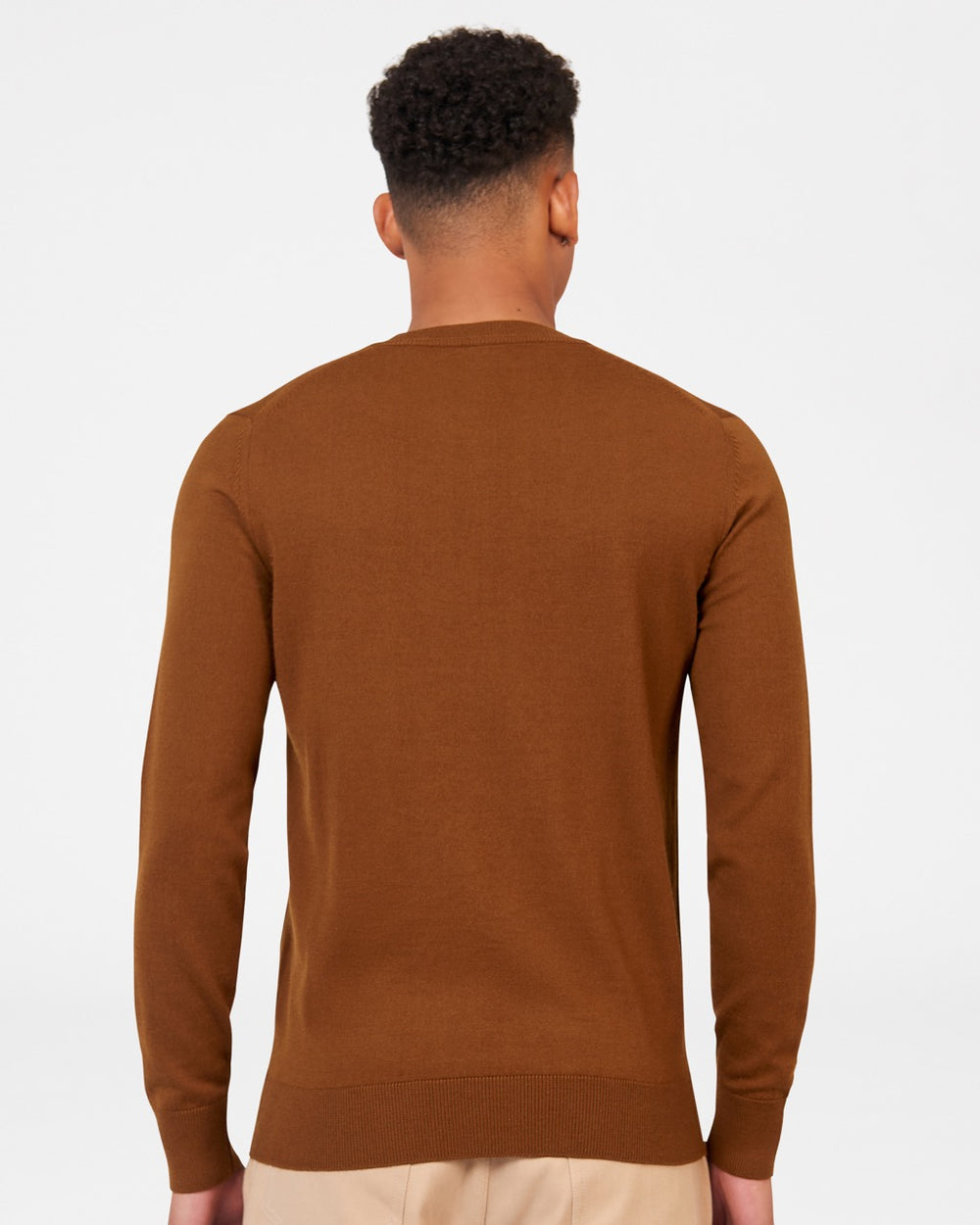 Ben Sherman Signature Merino Crewneck Knitwear Brown | 507182VPC