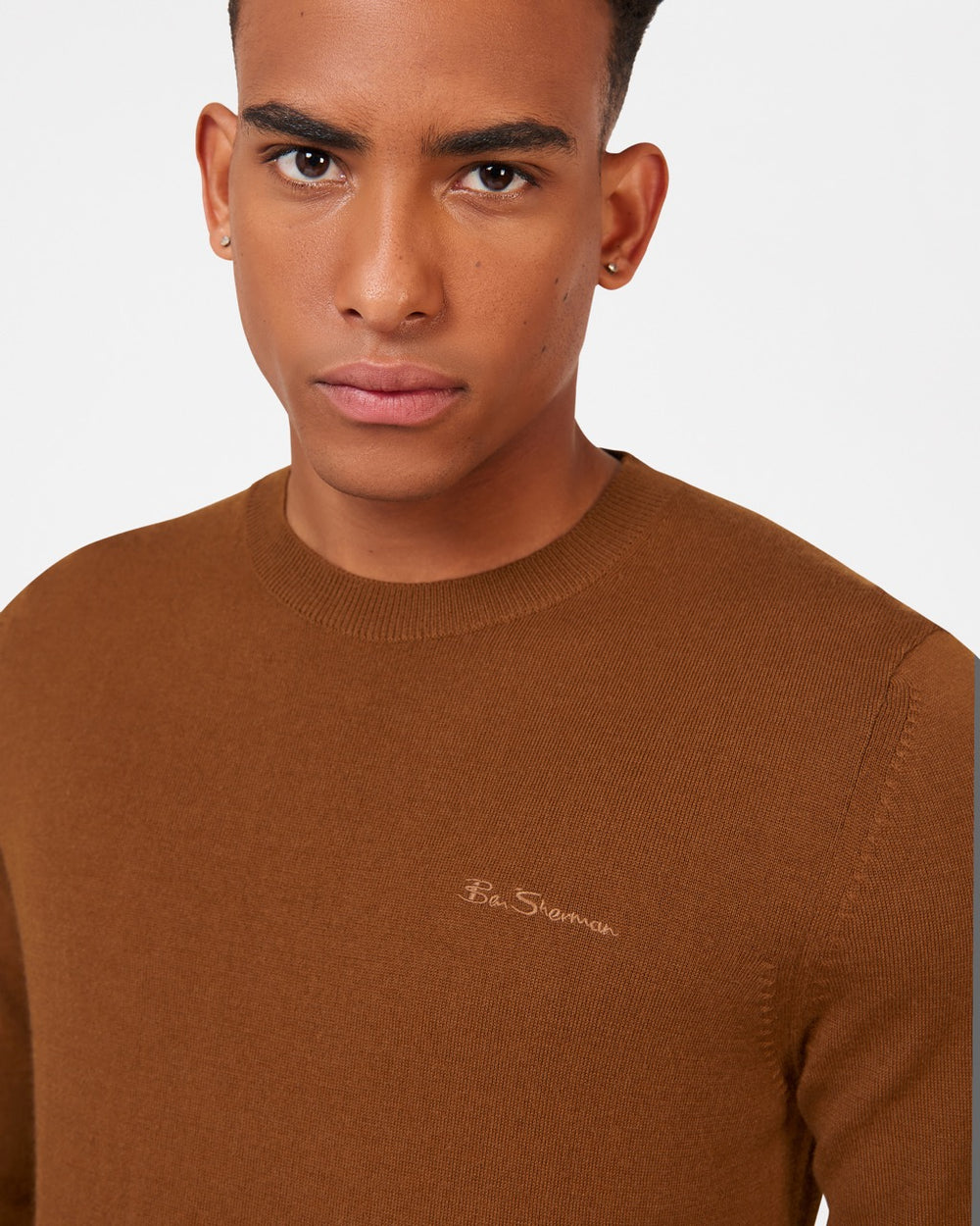 Ben Sherman Signature Merino Crewneck Knitwear Brown | 507182VPC