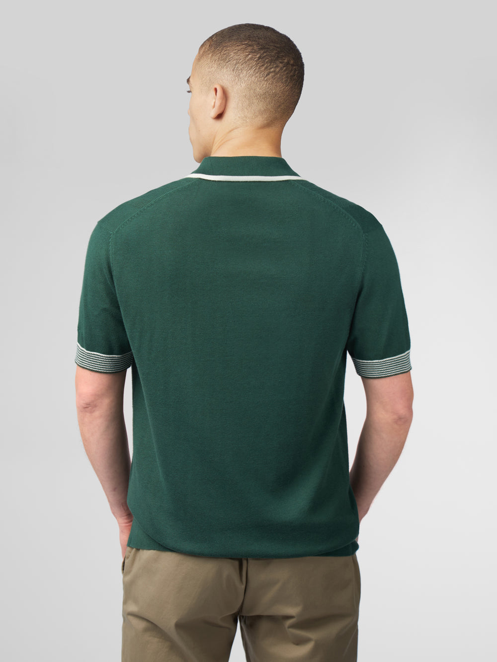 Ben Sherman Signature Open Neck Polo Knitwear Green | 731809CIT