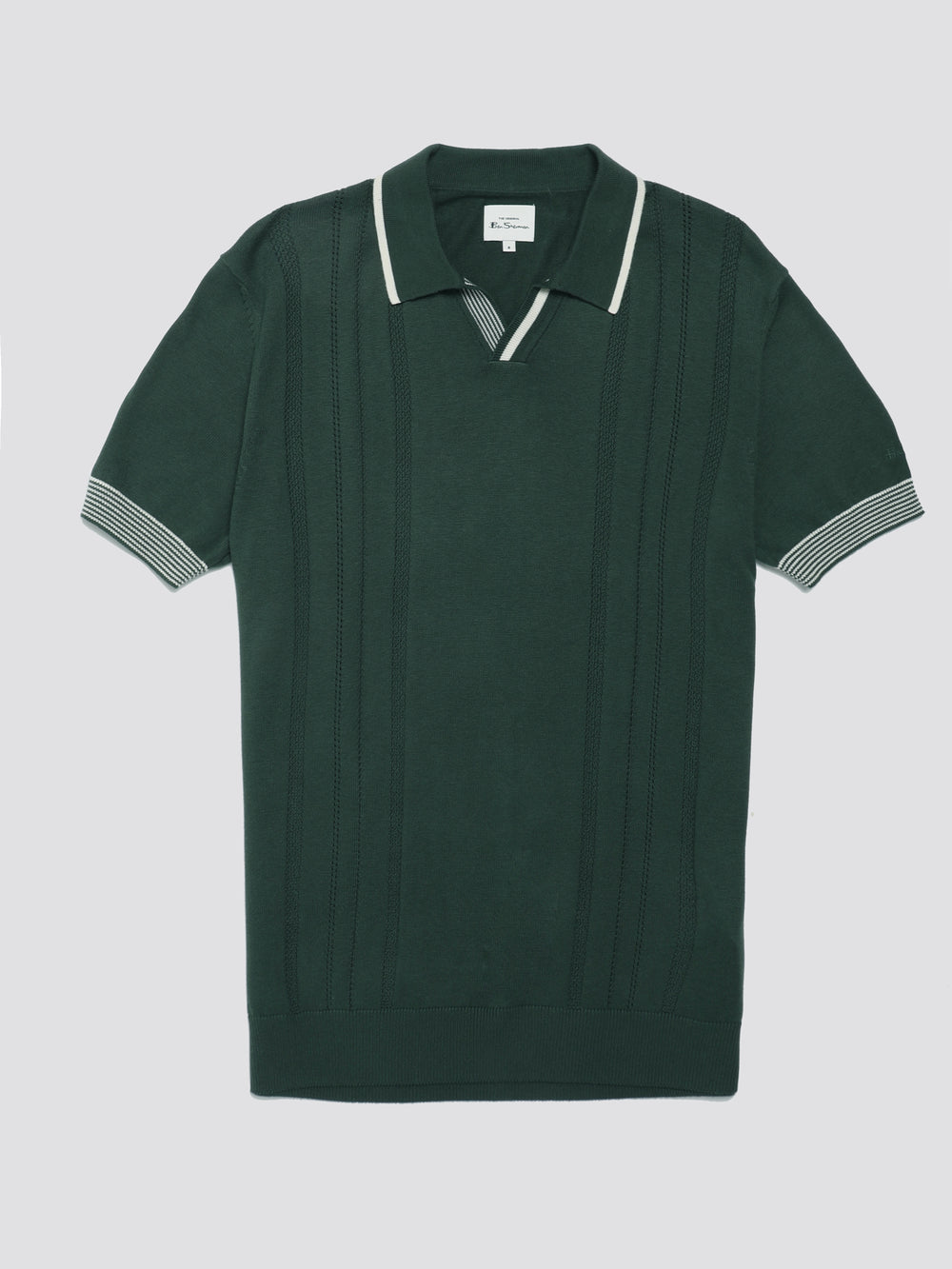 Ben Sherman Signature Open Neck Polo Knitwear Green | 731809CIT