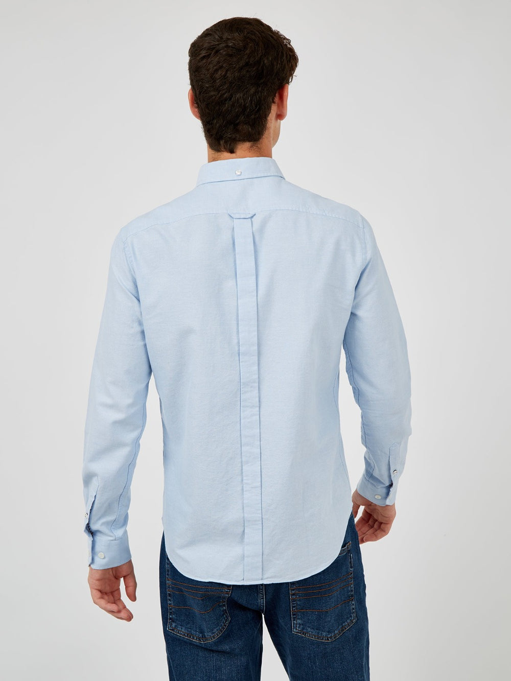 Ben Sherman Signature Organic Long-Sleeve Oxford Shirts Blue | 064253LFB