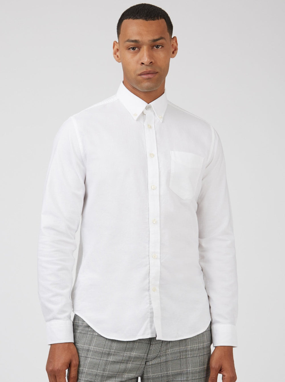 Ben Sherman Signature Organic Long-Sleeve Oxford Shirts White | 738690MUK