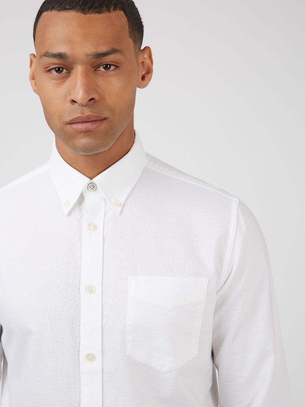 Ben Sherman Signature Organic Long-Sleeve Oxford Shirts White | 738690MUK