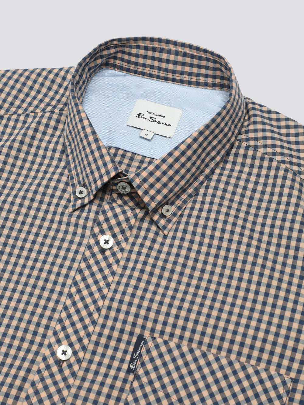 Ben Sherman Signature Short Sleeve Gingham Shirts Copper Orange | 317582JEW