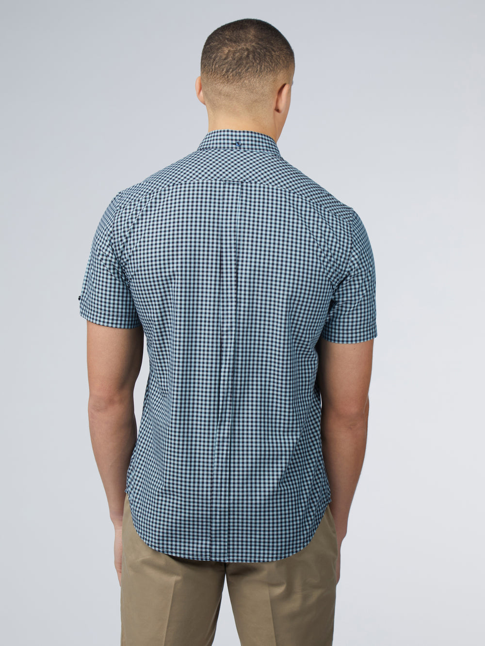 Ben Sherman Signature Short Sleeve Gingham Shirts Blue | 024537GOR