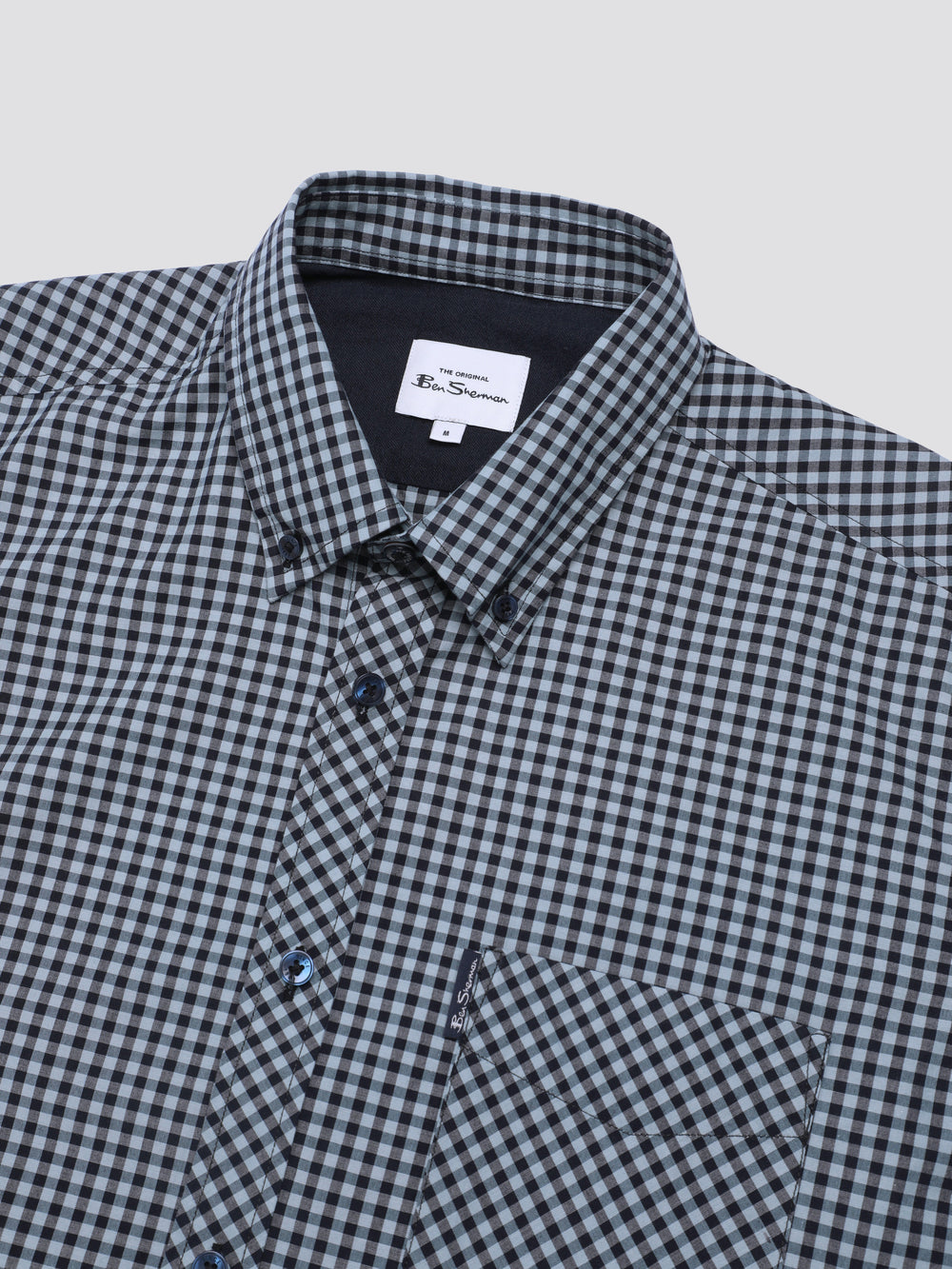 Ben Sherman Signature Short Sleeve Gingham Shirts Blue | 024537GOR