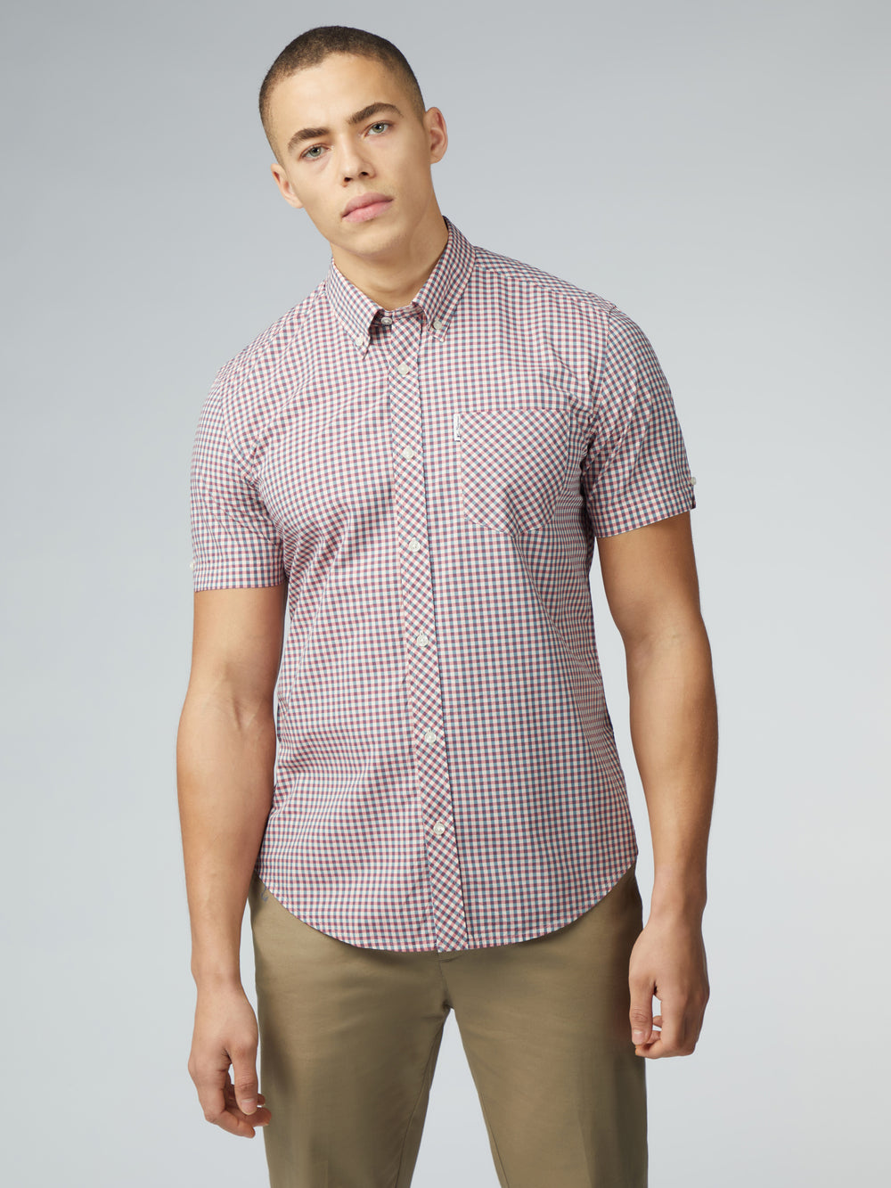 Ben Sherman Signature Short Sleeve Gingham Shirts Red / White | 063187ONP