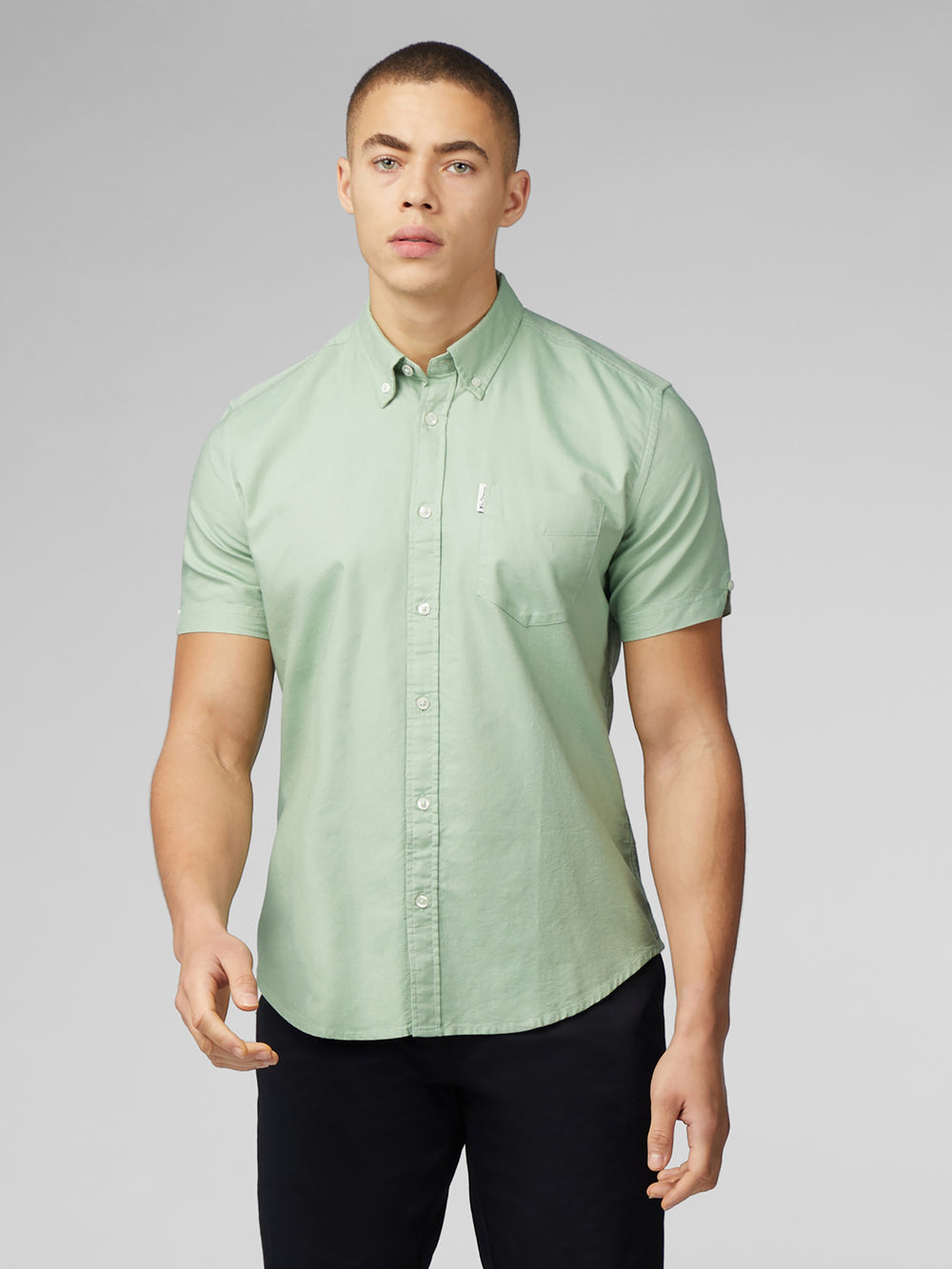 Ben Sherman Signature Short Sleeve Oxford Shirts Green | 156402QFV