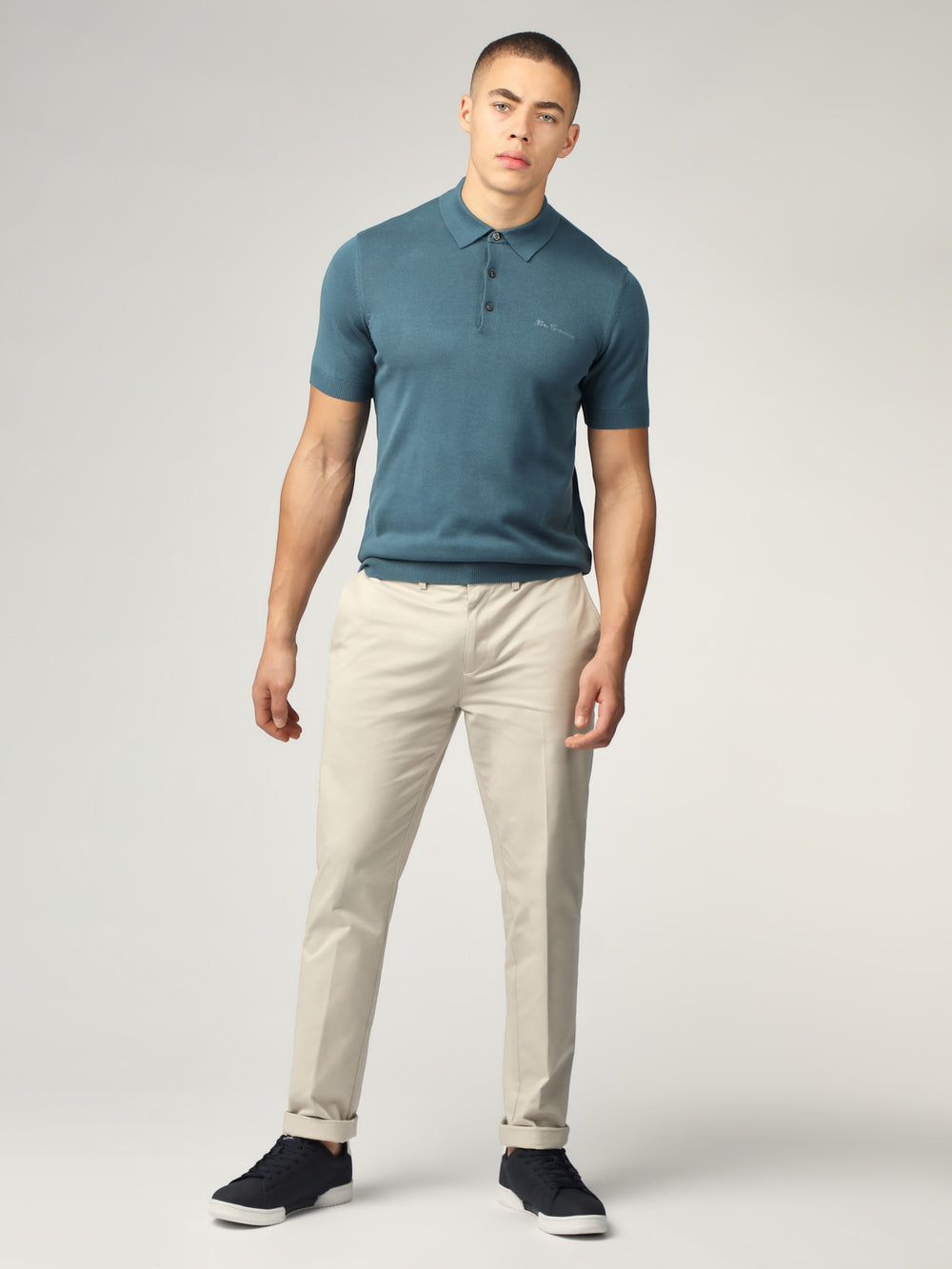 Ben Sherman Signature Short Sleeve Polo Knitwear Turquoise | 873425WKB