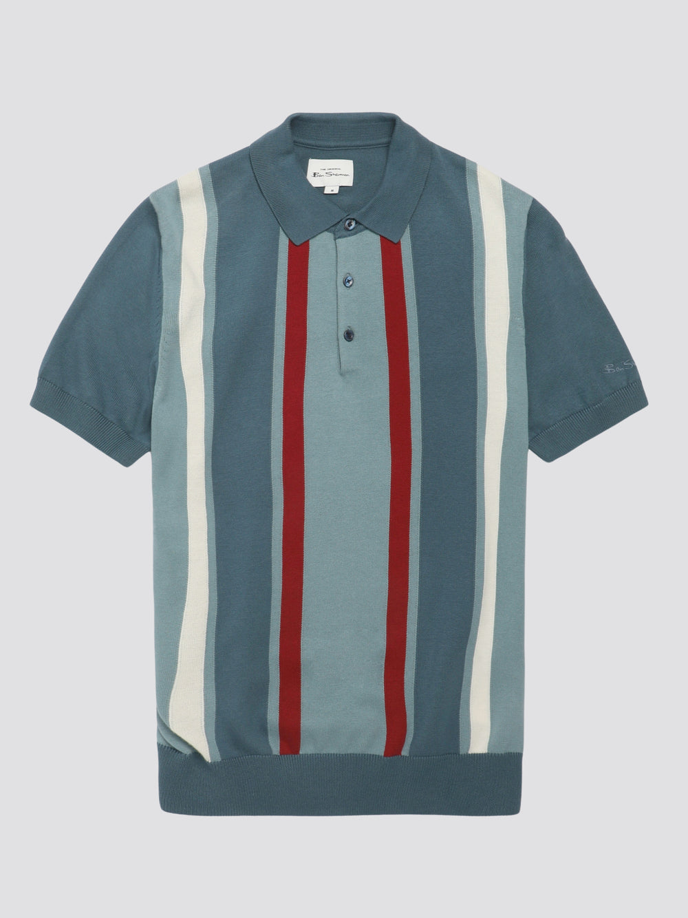 Ben Sherman Signature Vertical Stripe Polo Knitwear Turquoise | 597620OVS