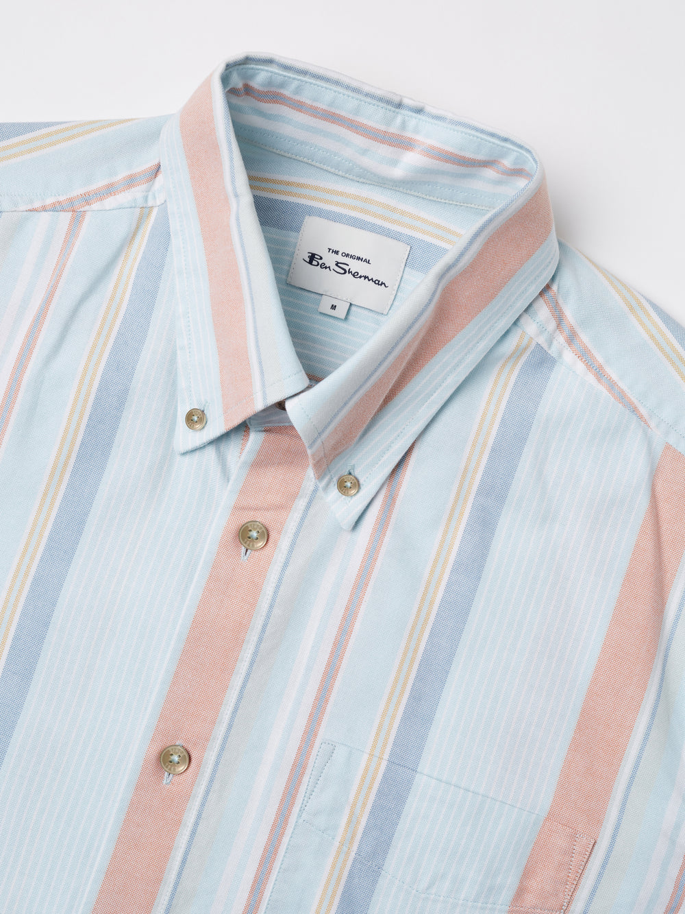 Ben Sherman The Oxford Ivy Stripe Long-Sleeve Shirts Blue | 647350ZUM