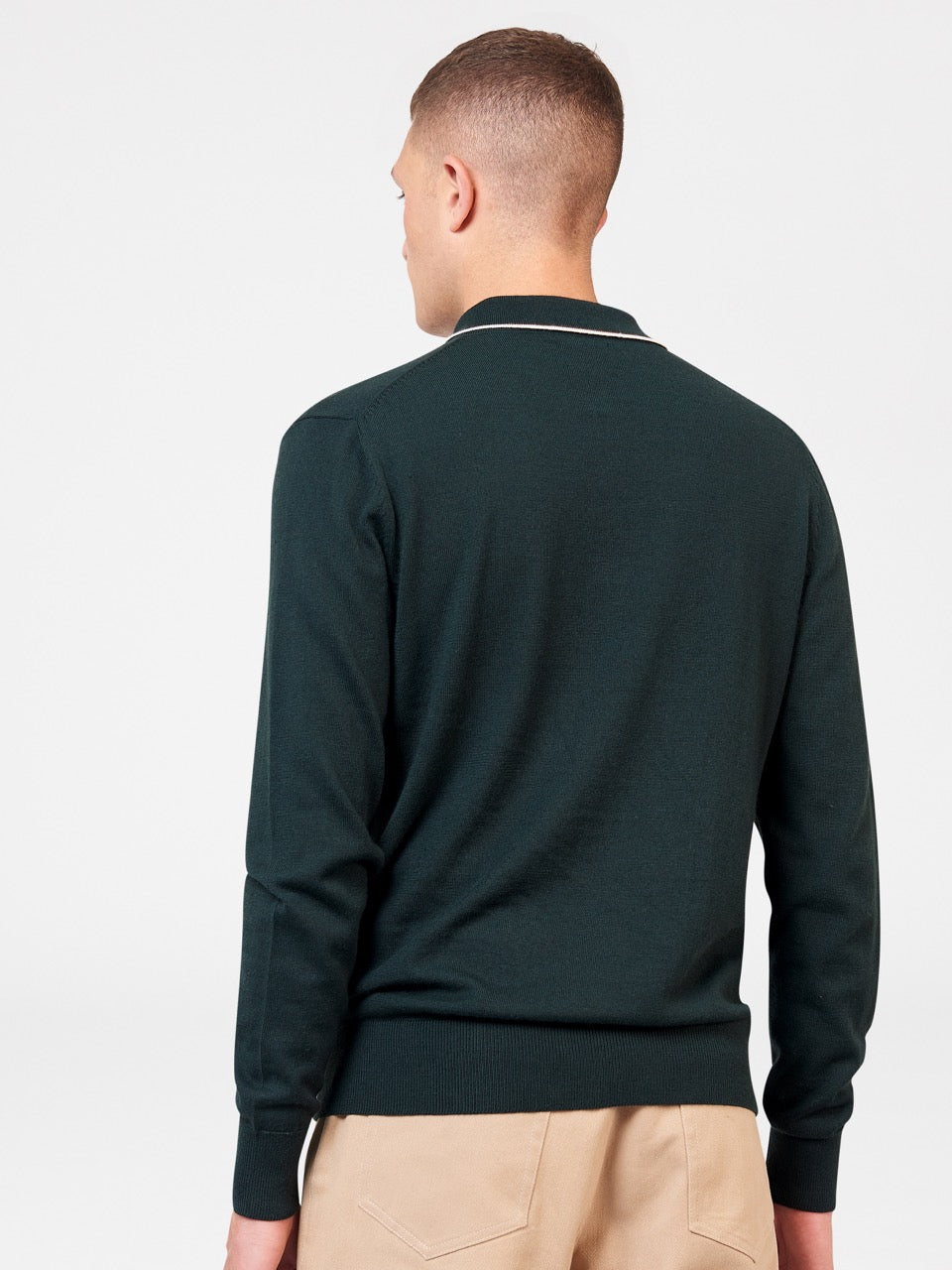 Ben Sherman Tipped Merino Polo Neck Sweaters Dark Green | 462801QNX