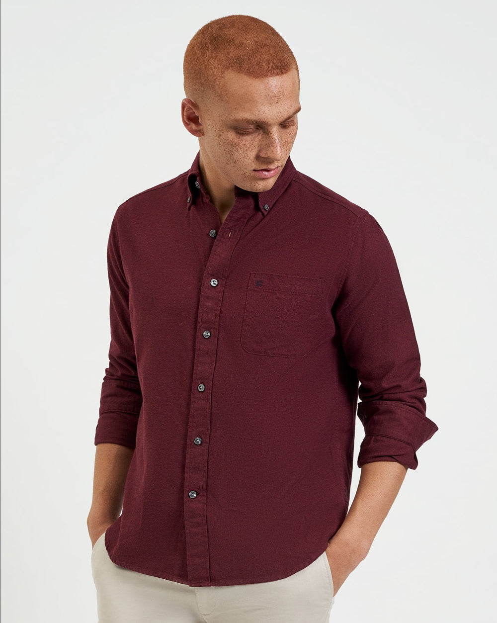 Ben Sherman Uniform Flannel Shirts Burgundy / Navy / Beige | 261097NOQ