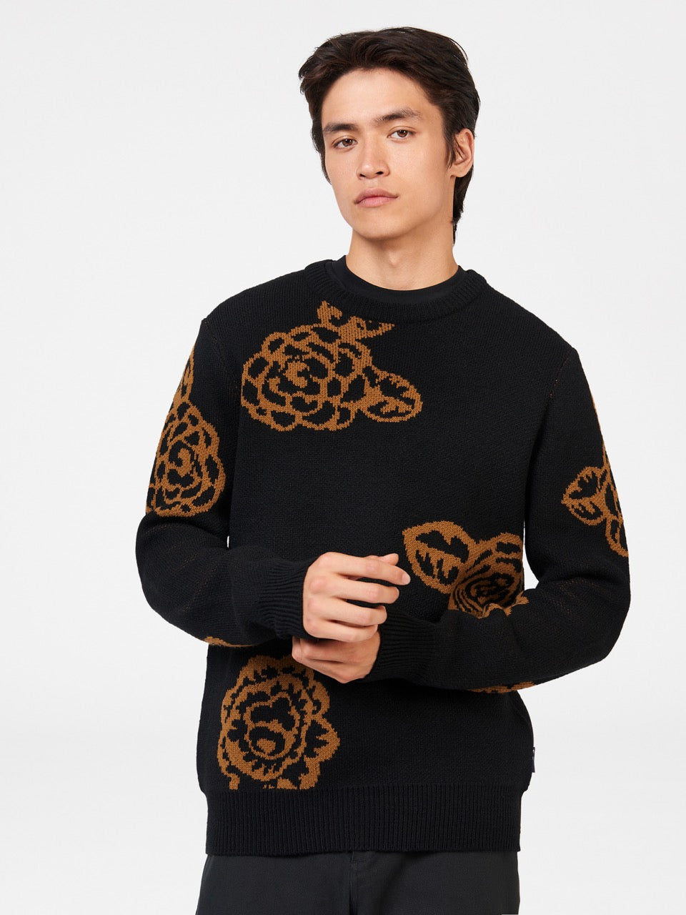 Ben Sherman Winter Floral Knitwear Black | 408165VMG