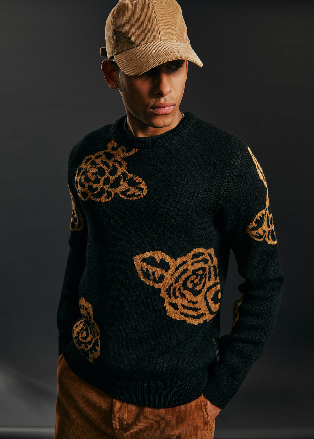 Ben Sherman Winter Floral Knitwear Black | 408165VMG