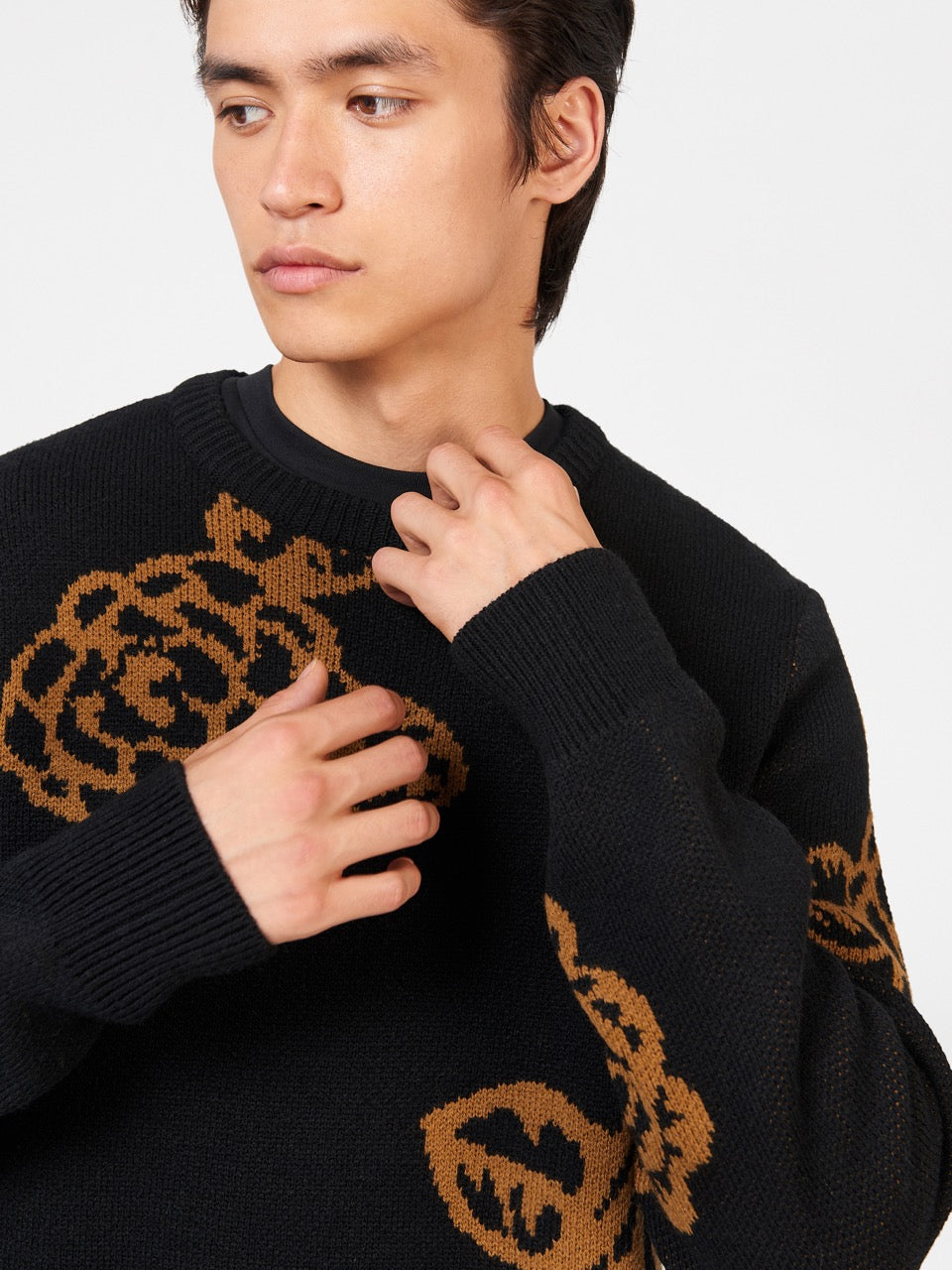 Ben Sherman Winter Floral Knitwear Black | 408165VMG