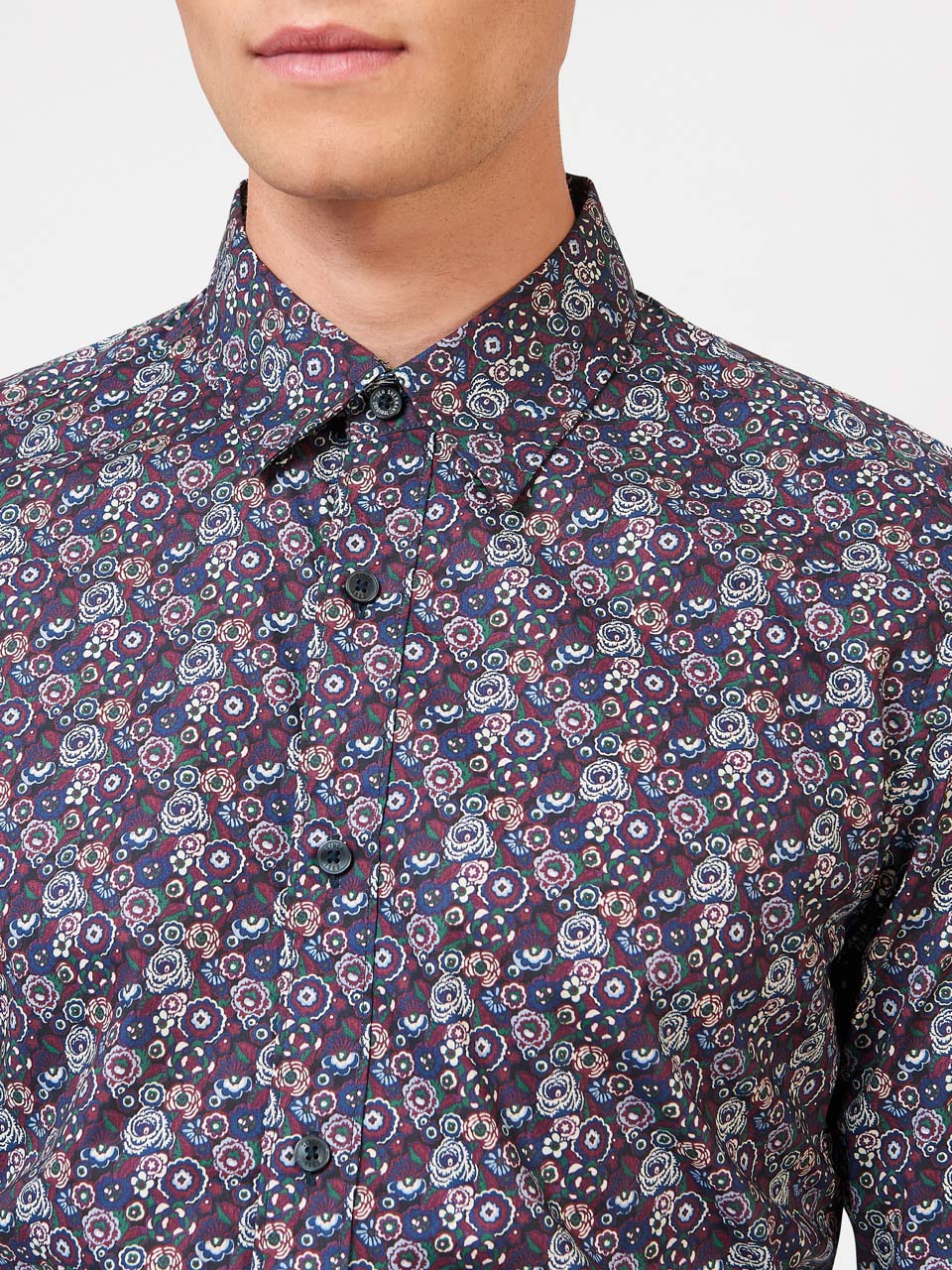 Ben Sherman Winter Floral Shirts Purple | 907345UXQ